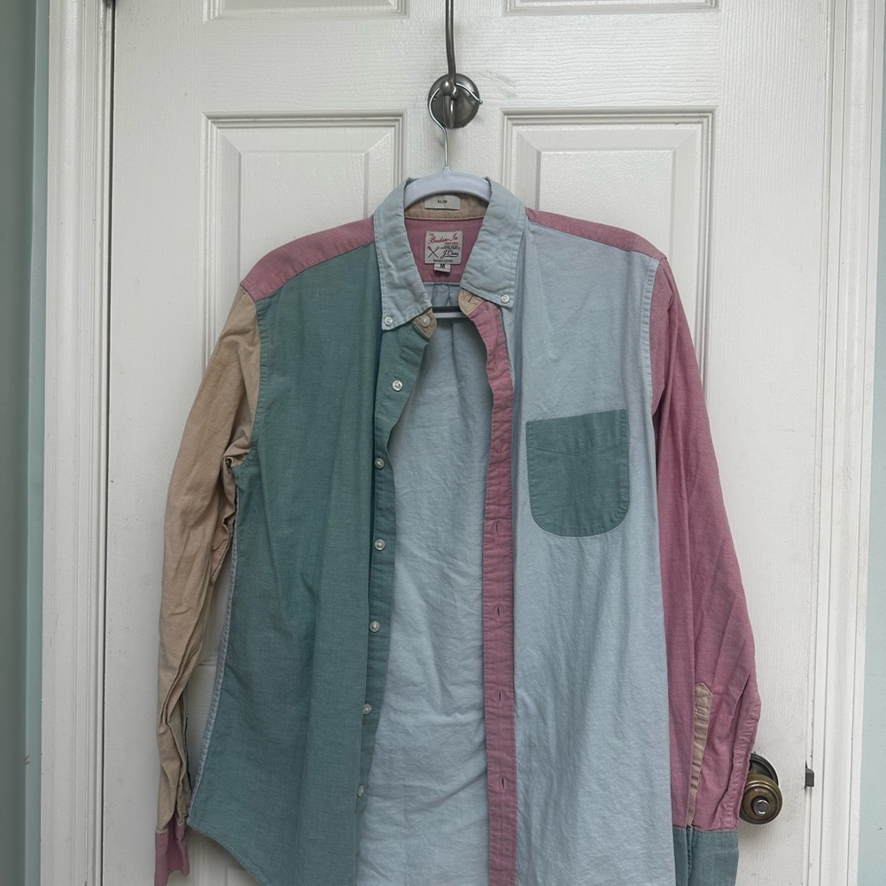 J. Crew Oxford Shirt in Pink and Tan